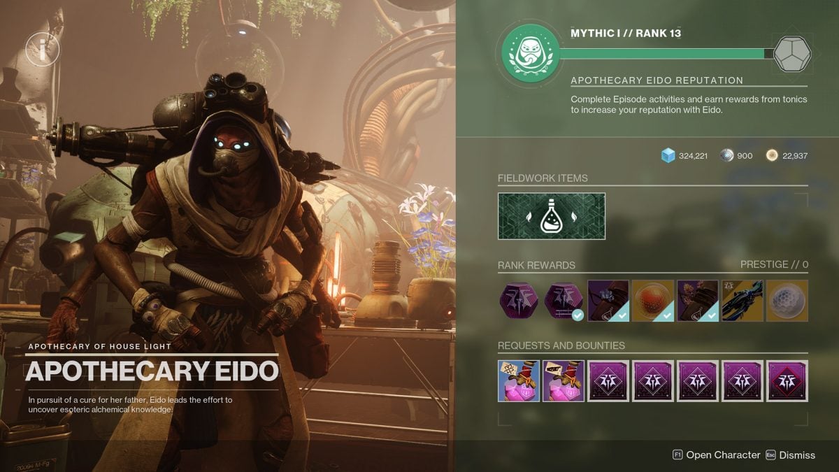 Destiny 2's Eido menu.